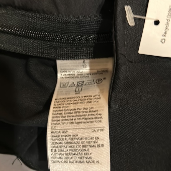 NEW Gap Black Pants Cropped Flare Wide Leg Size 8 - Picture 11 of 17